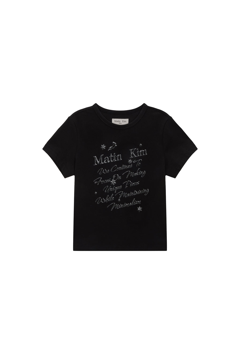 Matin Kim - Glow Printing Crop Top (Black) product image 1 | TRAB K-Fashion Australia