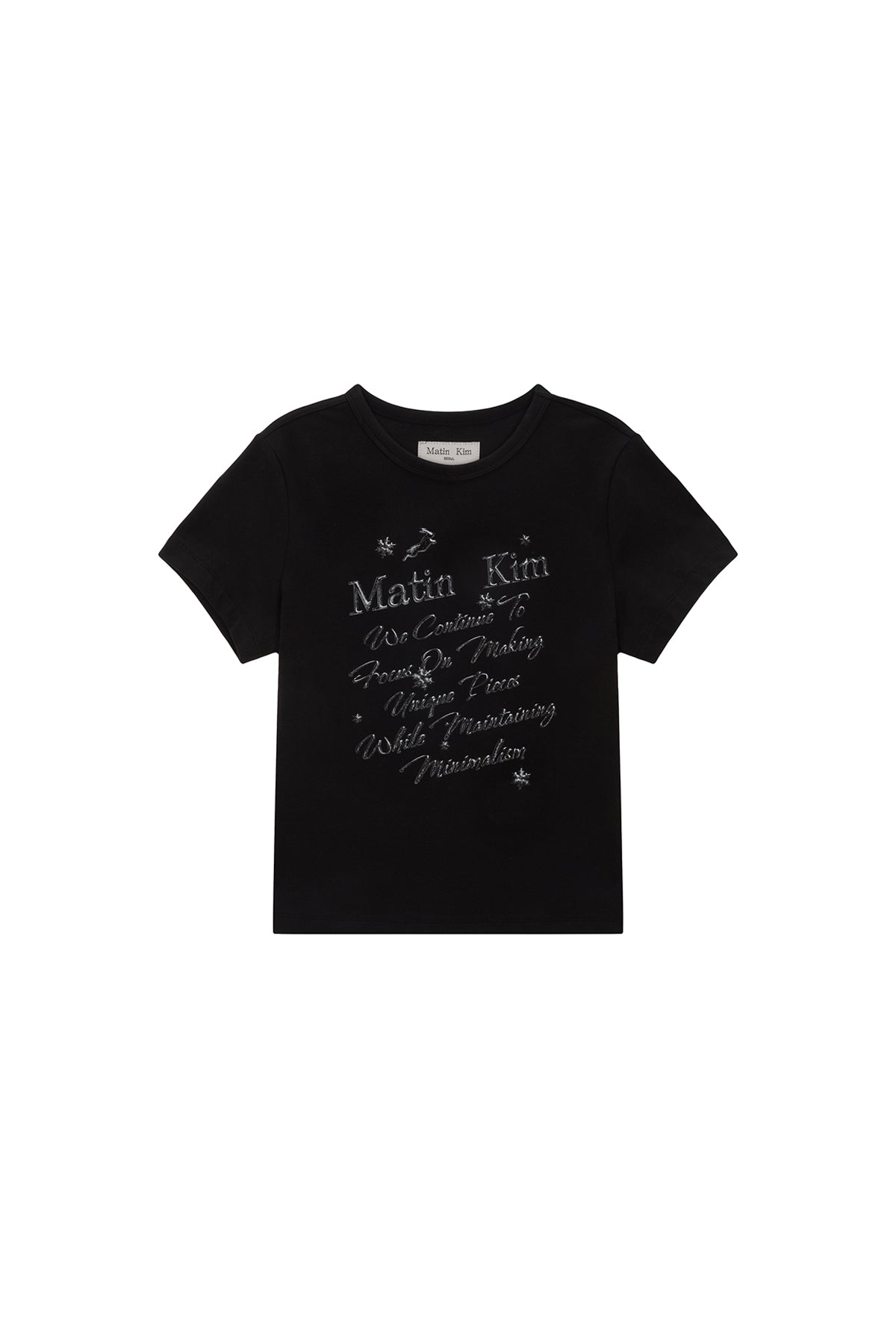 Matin Kim - Glow Printing Crop Top (Black) product image 1 | TRAB K-Fashion Australia