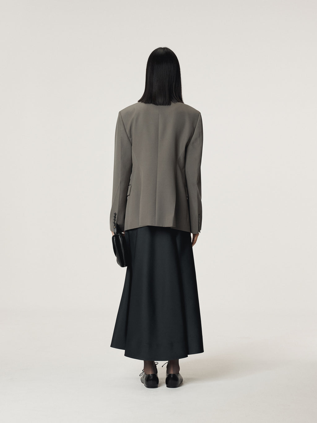 Recto - Collarless Single Jacket (Taupe Grey) product image 3 | TRAB K-Fashion Australia