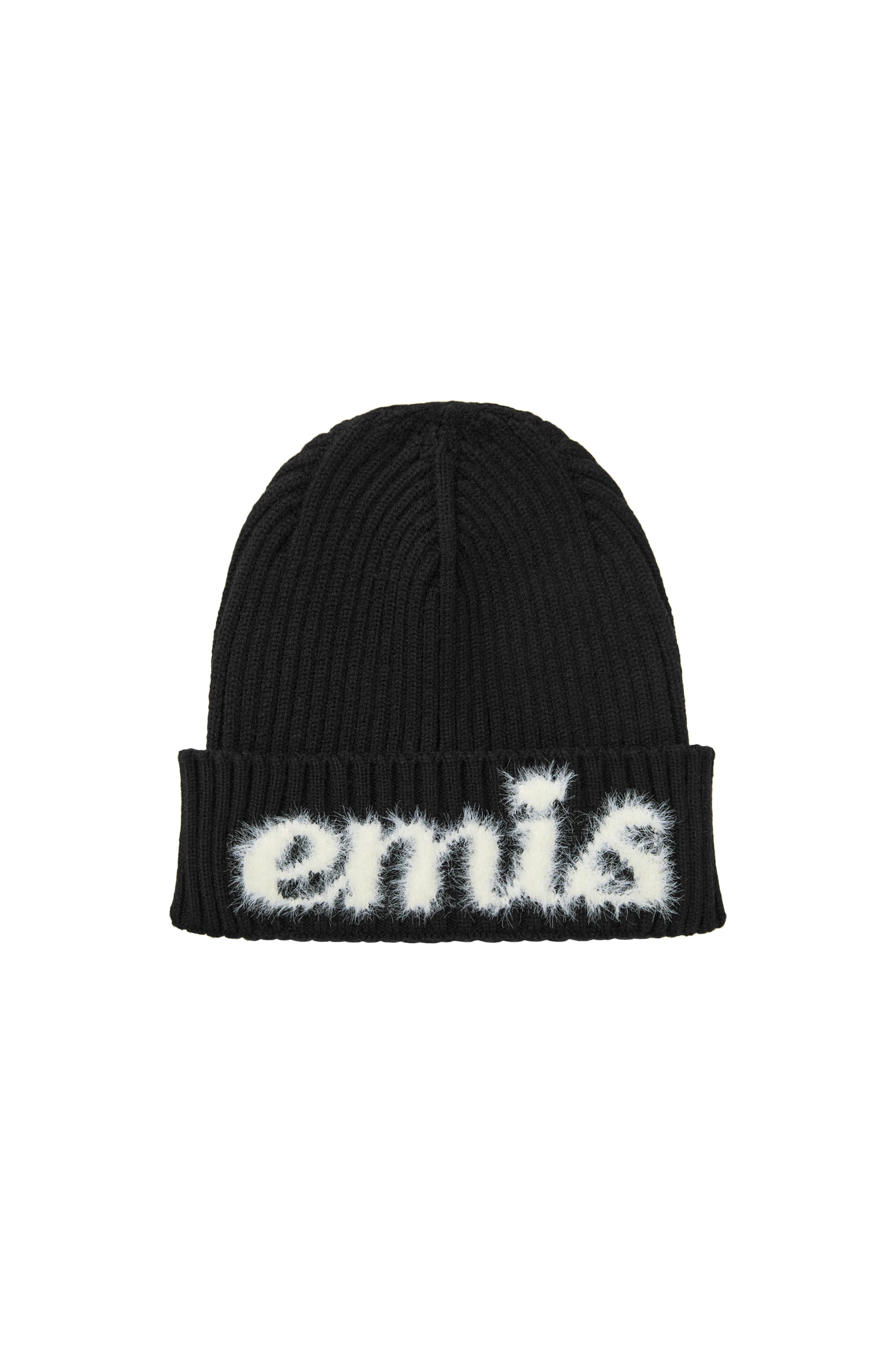 Emis - Hairy Logo Beanie (Black) product image 1 | TRAB K-Fashion Australia