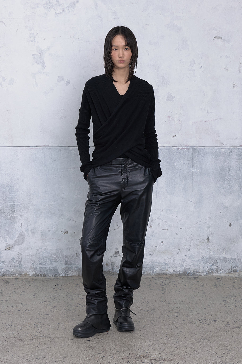 Deinet - Fluid Knit Drape Cardigan (Black) product image 4 | TRAB K-Fashion Australia