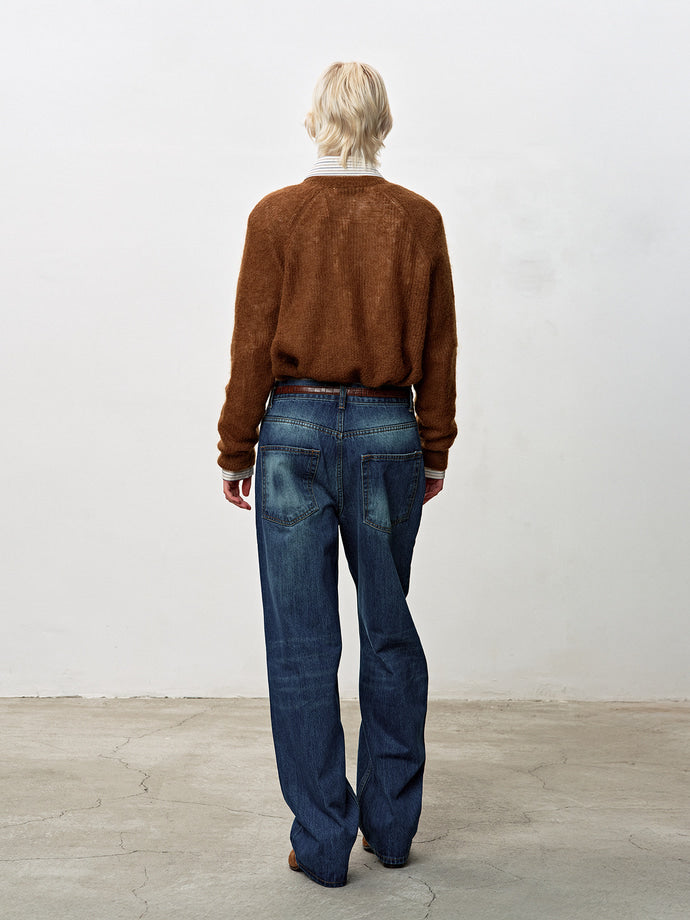 Tonywack - Wool And Mohair Ribbed Mesh Cardigan (Camel) product image 4 | TRAB K-Fashion Australia