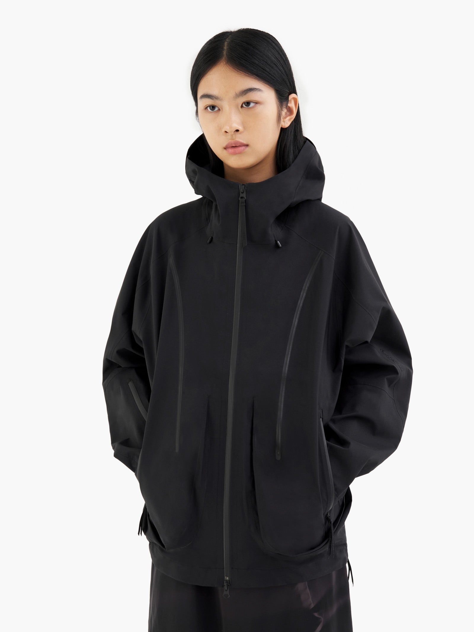 Jiyong Kim - Gore-Tex Draped Windbreaker (Black) product image 5 | TRAB K-Fashion Australia
