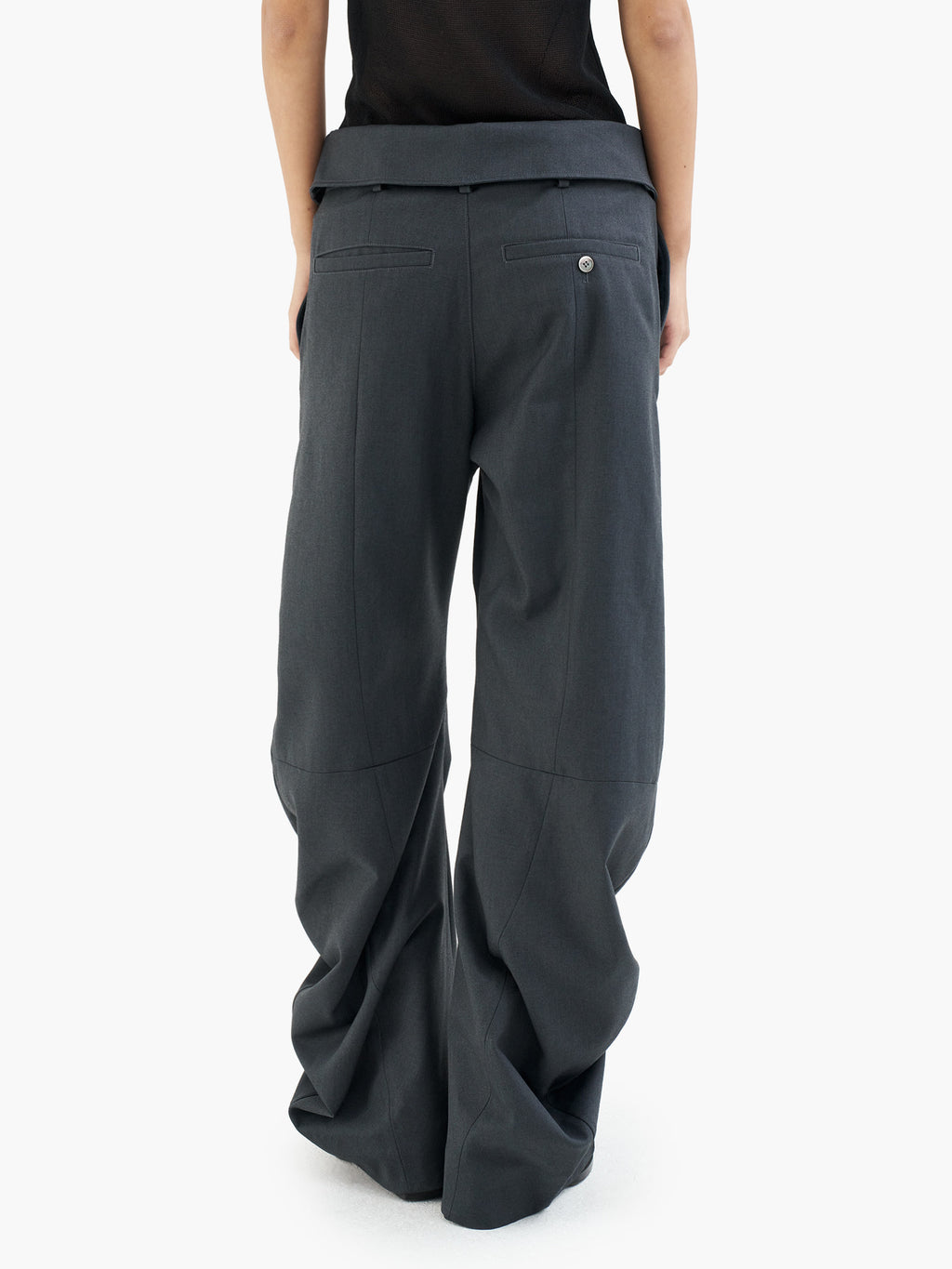 Jiyong Kim - Sun-Bleached Curved Trousers (Dark Grey) product image 13 | TRAB K-Fashion Australia