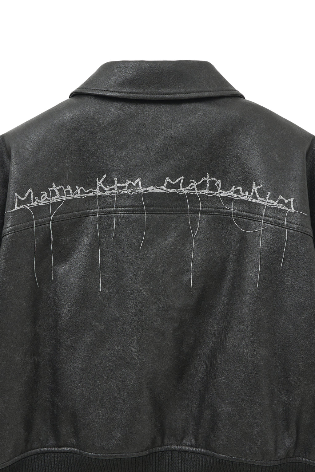 Matin Kim - Faux Leather Out Pocket Jumper (Charcoal) product image 5 | TRAB K-Fashion Australia