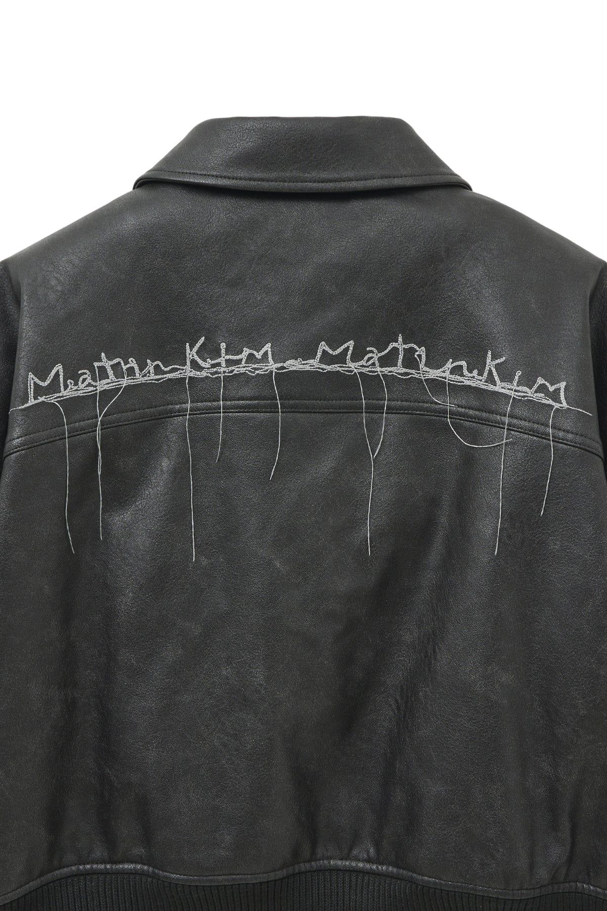 Matin Kim - Faux Leather Out Pocket Jumper (Charcoal) product image 5 | TRAB K-Fashion Australia
