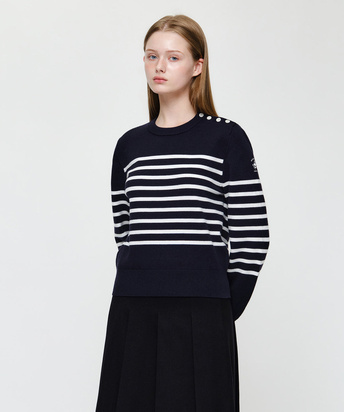 Marithe & Francois Girbaud - Marine Button Point Knit Pullover (Navy) product image 2 | TRAB K-Fashion Australia