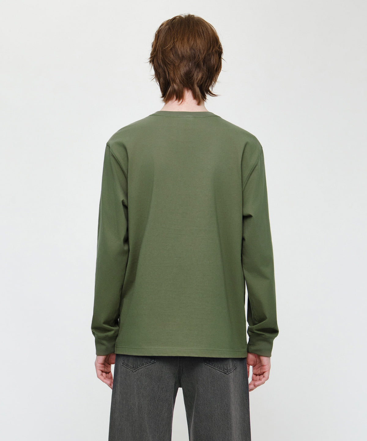 Marithe & Francois Girbaud - Small Classic Logo Long Sleeve Tee (Khaki) product image 3 | TRAB K-Fashion Australia