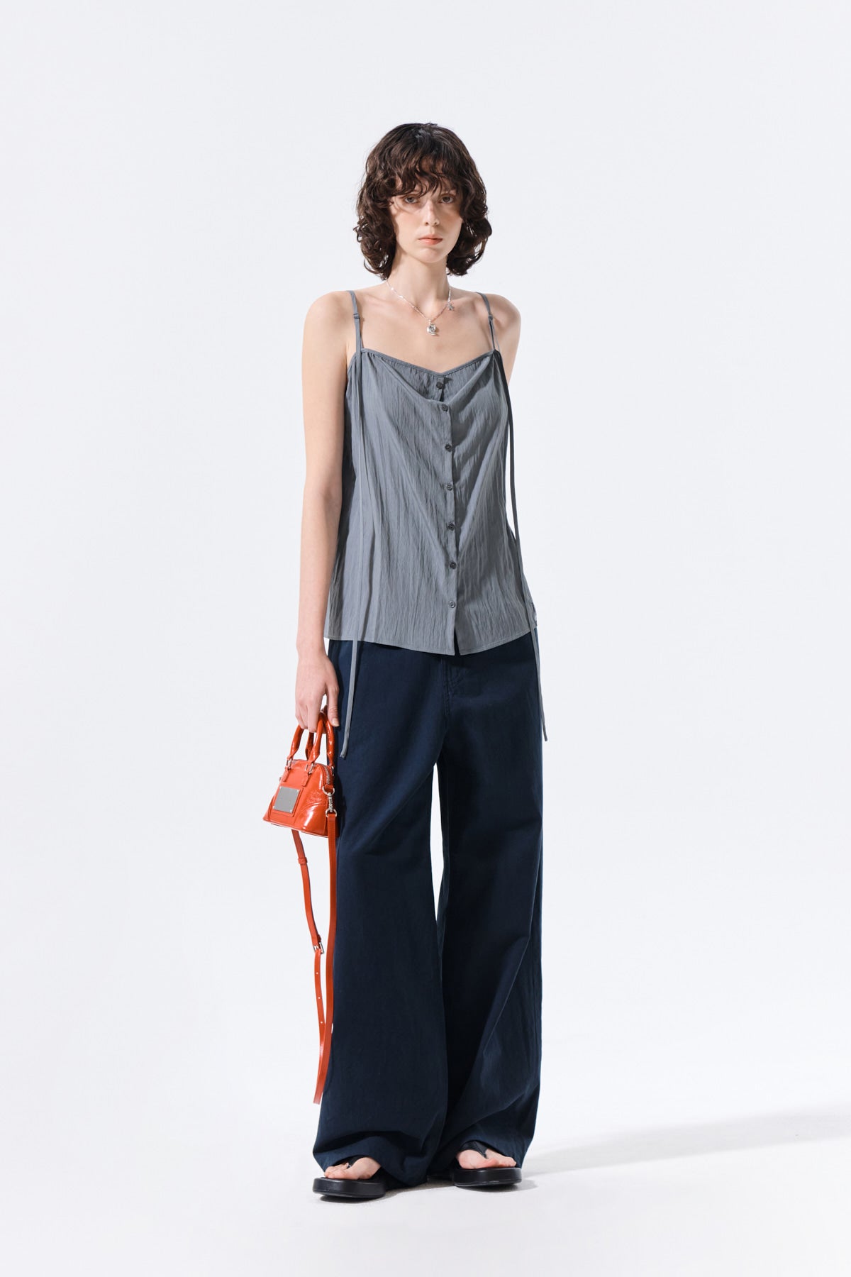 Matin Kim - Button Sleeveless Blouse (Grey) product image 9 | TRAB K-Fashion Australia