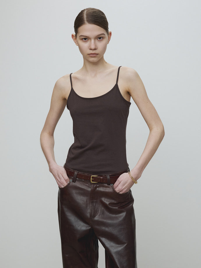 Tonywack - Cotton Lyocell Tank Top (Brown) product image 1 | TRAB K-Fashion Australia