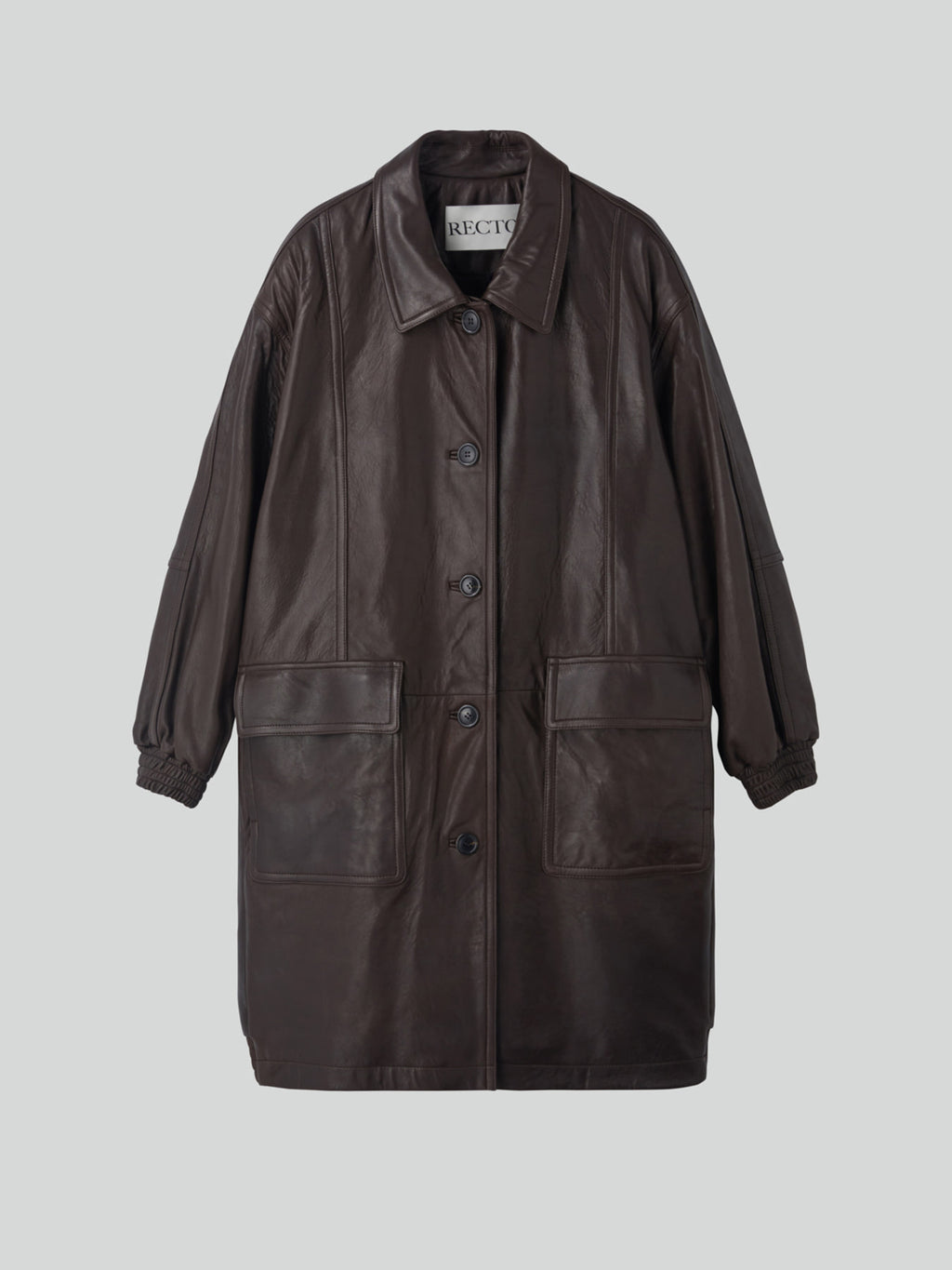 Recto - Oversized Leather Coat (Dark Brown) product image 10 | TRAB K-Fashion Australia
