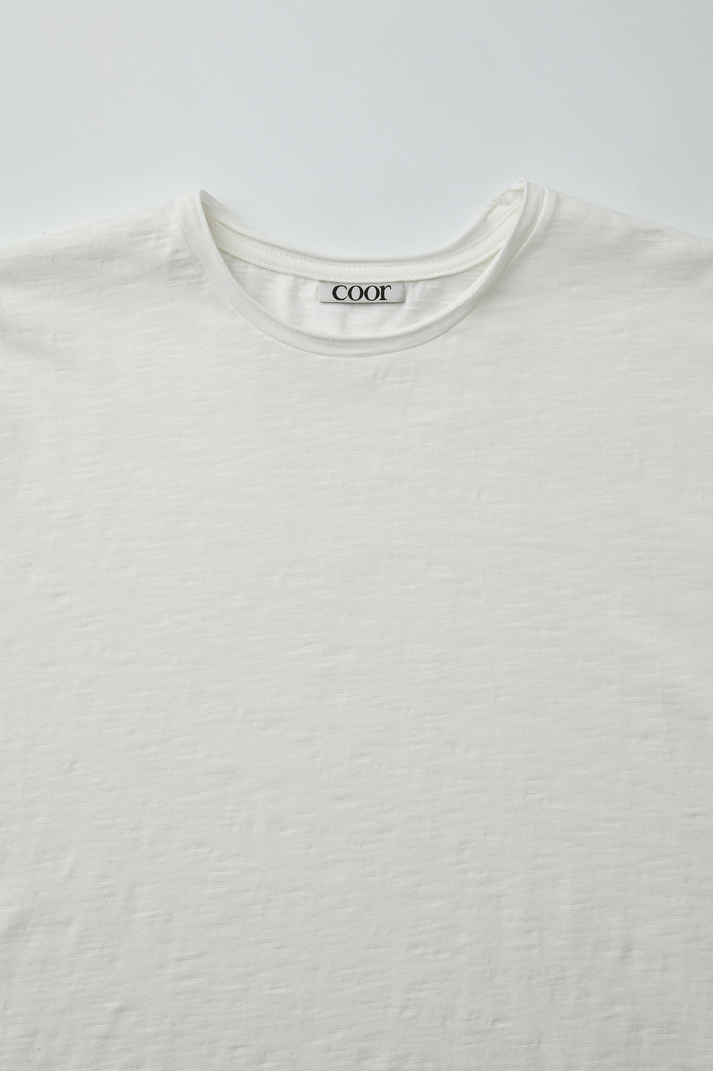 Coor - Low-Cut Cotton Slub T-Shirt (Offwhite) product image 5 | TRAB K-Fashion Australia