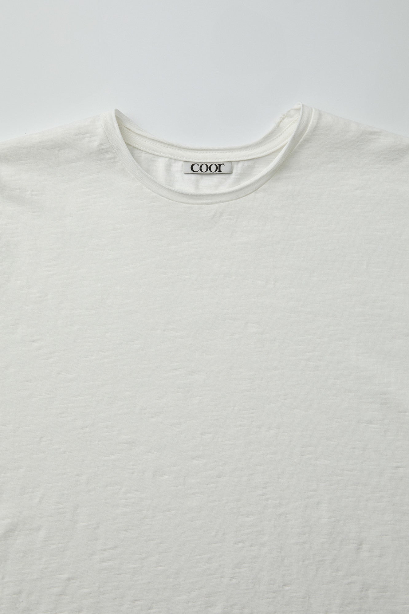 Coor - Low-Cut Cotton Slub T-Shirt (Offwhite) product image 5 | TRAB K-Fashion Australia