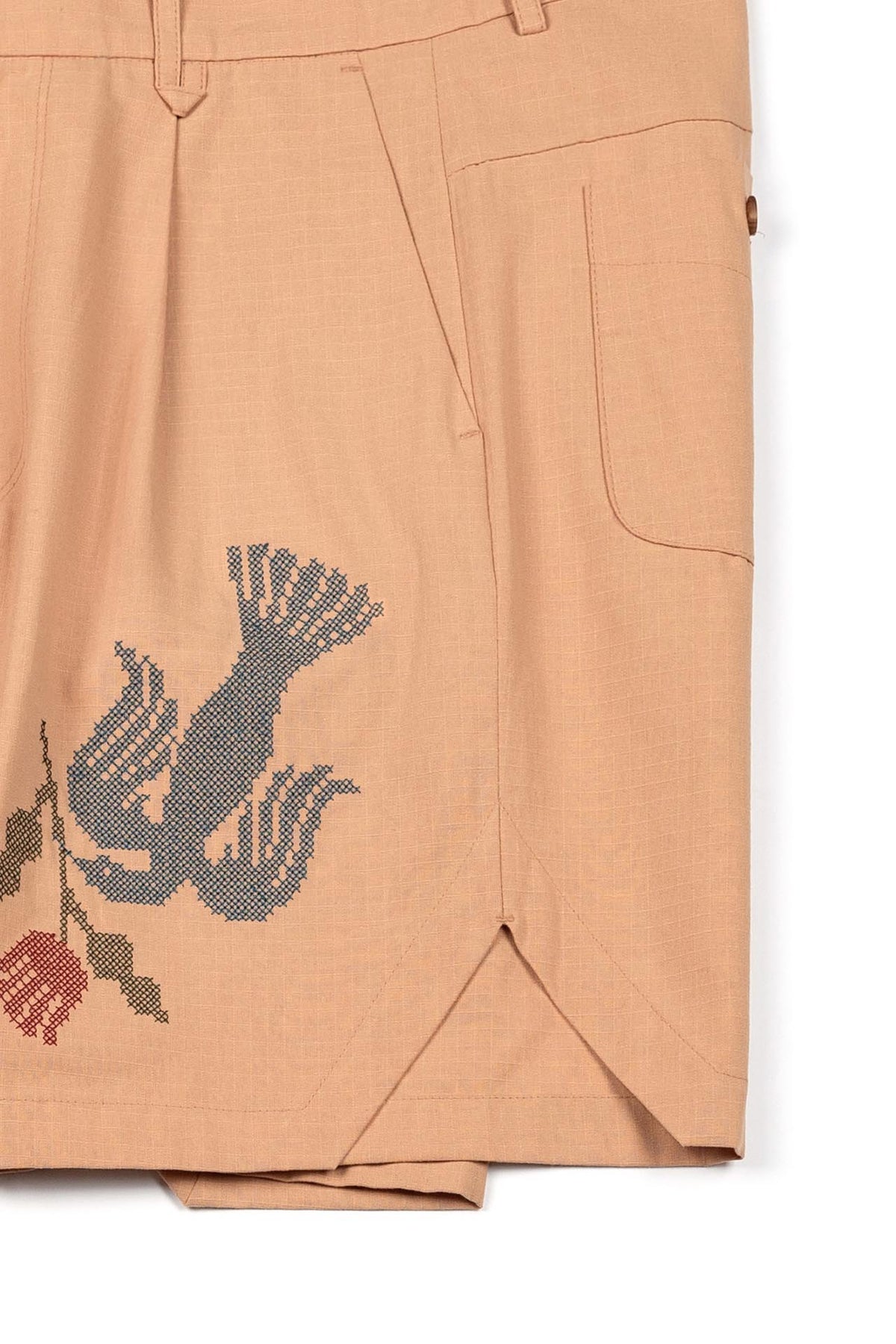 Ioedle - Migratory Bird Cross-Stitch Shorts (Orange) product image 9 | TRAB K-Fashion Australia