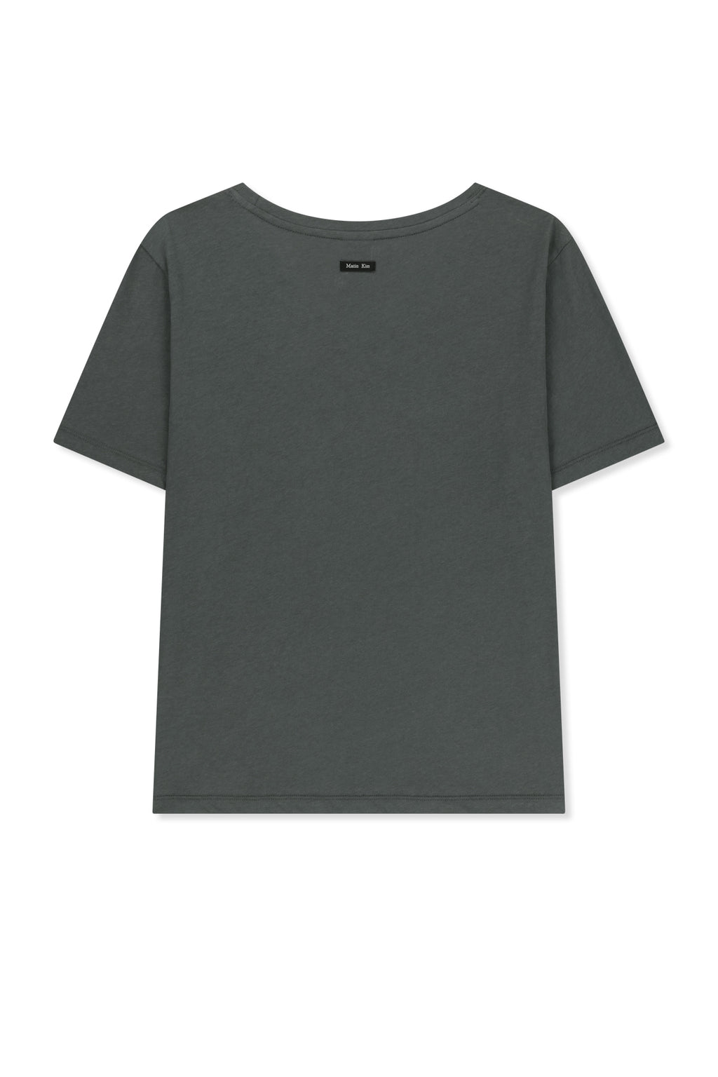 Matin Kim - Label Point U Neck Top (Charcoal) product image 2 | TRAB K-Fashion Australia