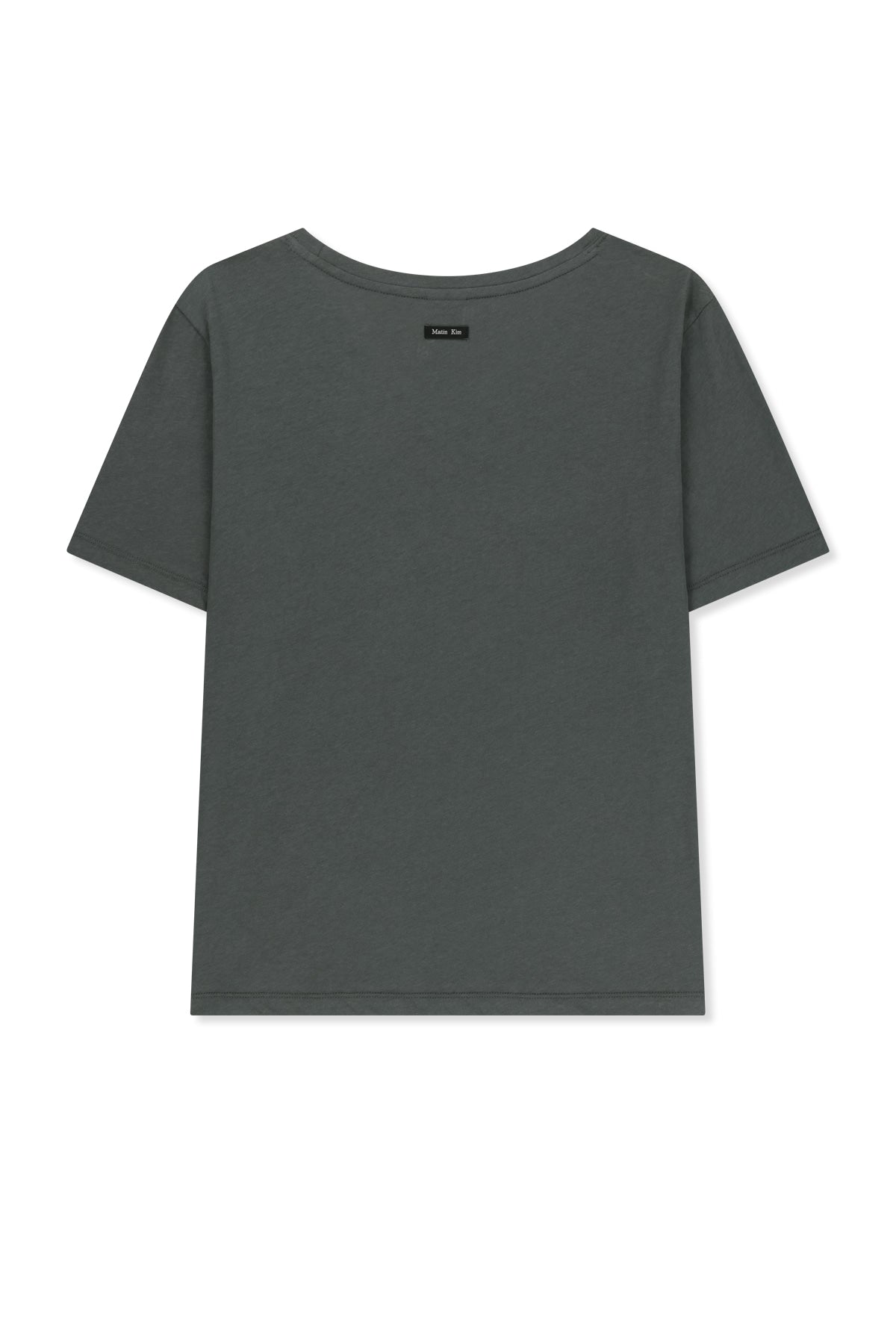 Matin Kim - Label Point U Neck Top (Charcoal) product image 2 | TRAB K-Fashion Australia