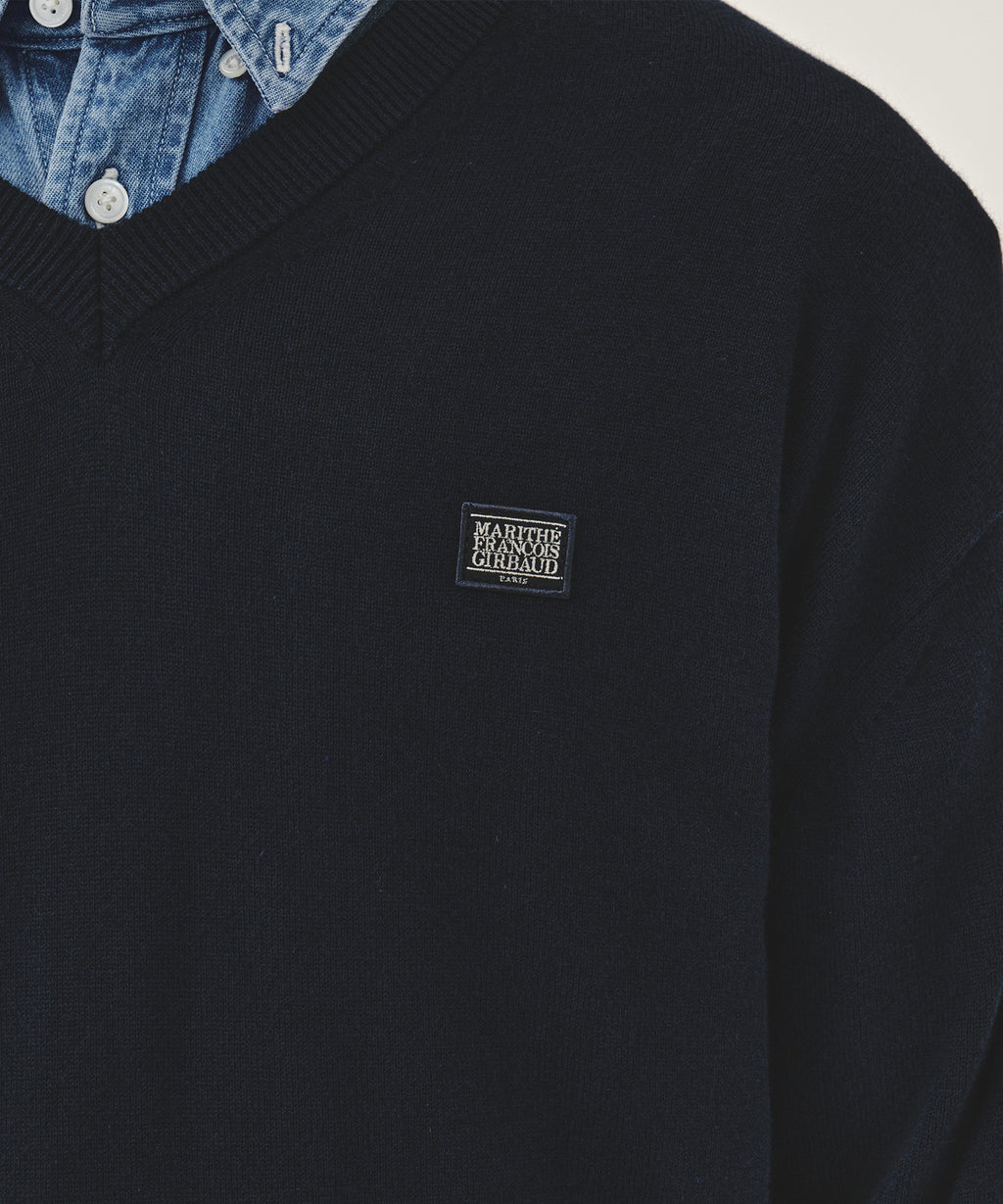 Marithe & Francois Girbaud - V-neck Knit Pullover (Navy) product image 4 | TRAB K-Fashion Australia