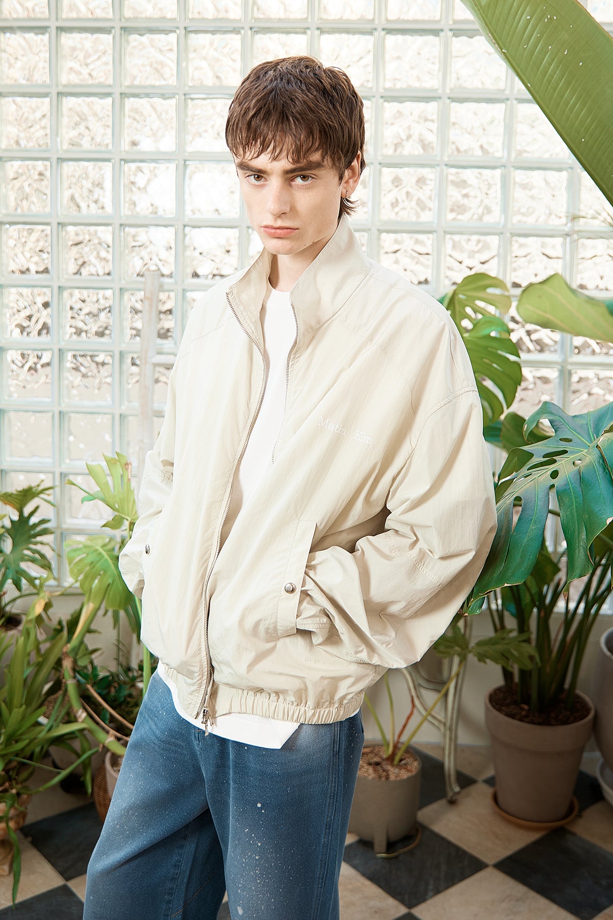 Matin Kim - Oversize Nylon Light Jumper (Light Beige) product image 11 | TRAB K-Fashion Australia