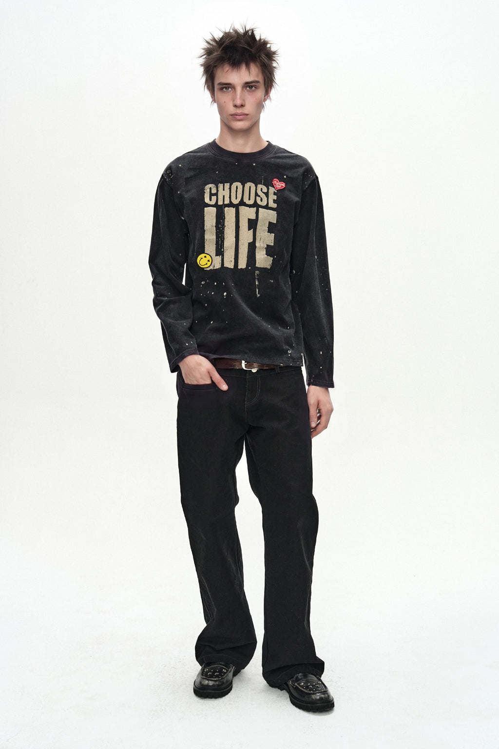 Andersson Bell - (essential) Unisex Choose Life Long Sleeve T-Shirt (black) (Black) product image 1 | TRAB K-Fashion Australia