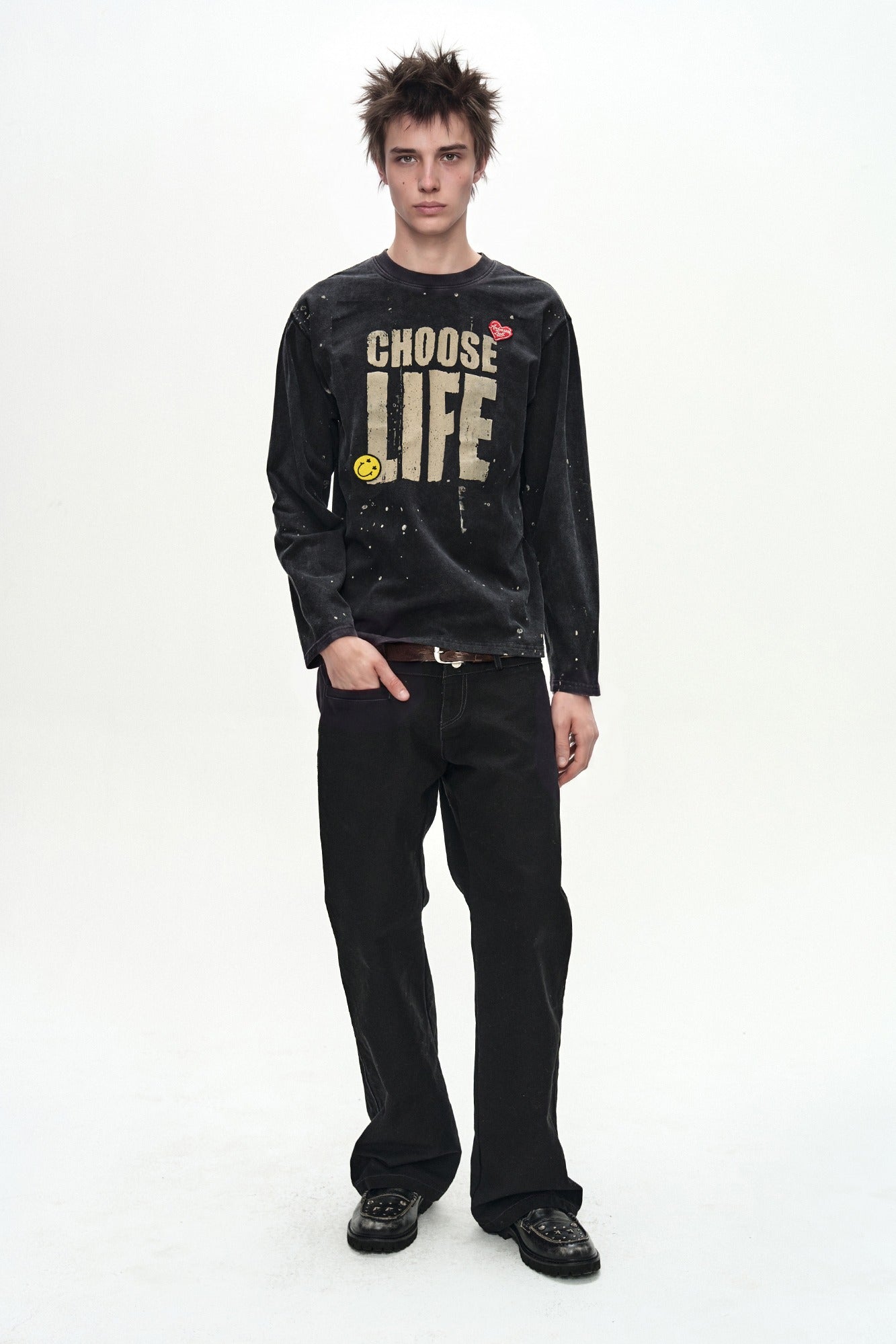 Andersson Bell - (essential) Unisex Choose Life Long Sleeve T-Shirt (black) (Black) product image 1 | TRAB K-Fashion Australia