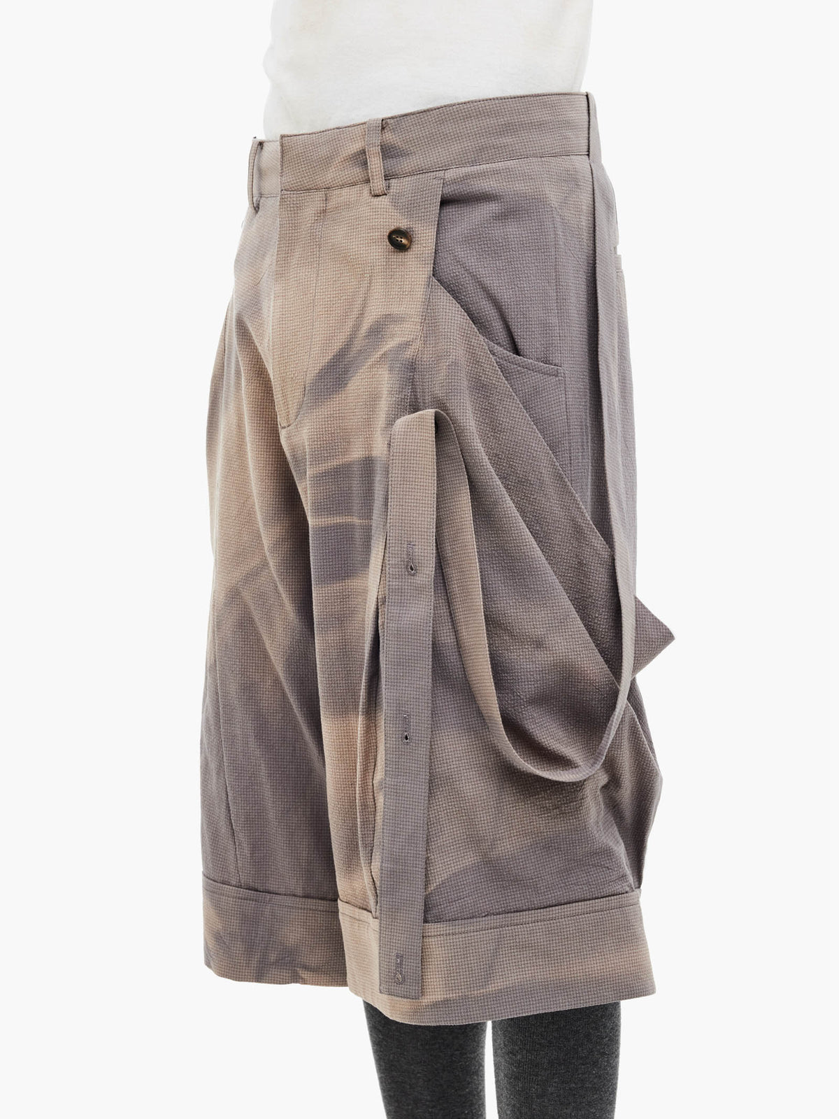Jiyong Kim - Sun-Bleached Layered Strap Half Trousers (Grey) product image 7 | TRAB K-Fashion Australia