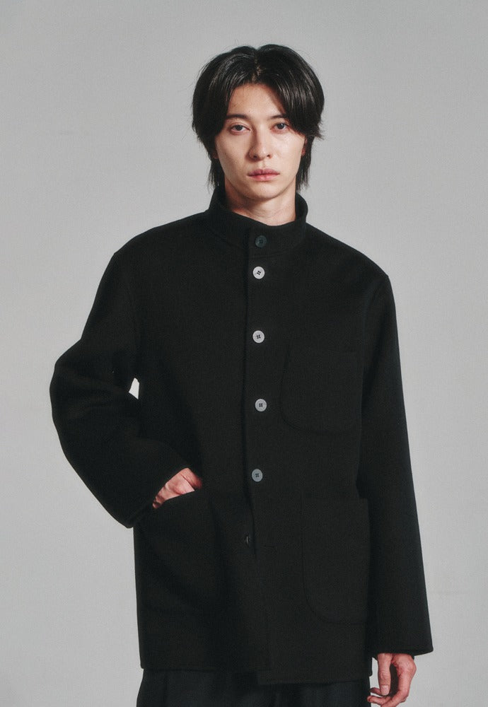 Art if acts - Handmade High Collar Coat (Black) product image 1 | TRAB K-Fashion Australia