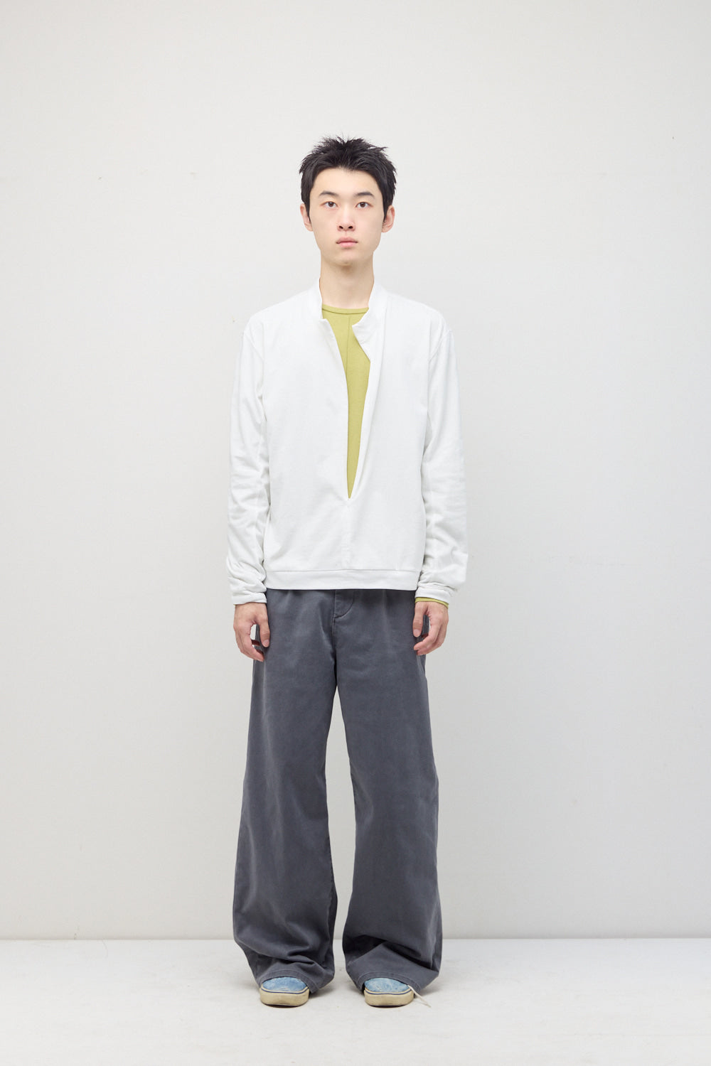 Hatchingroom - Flare Work Trousers Moleskin Washed (Graphite) product image 3 | TRAB K-Fashion Australia