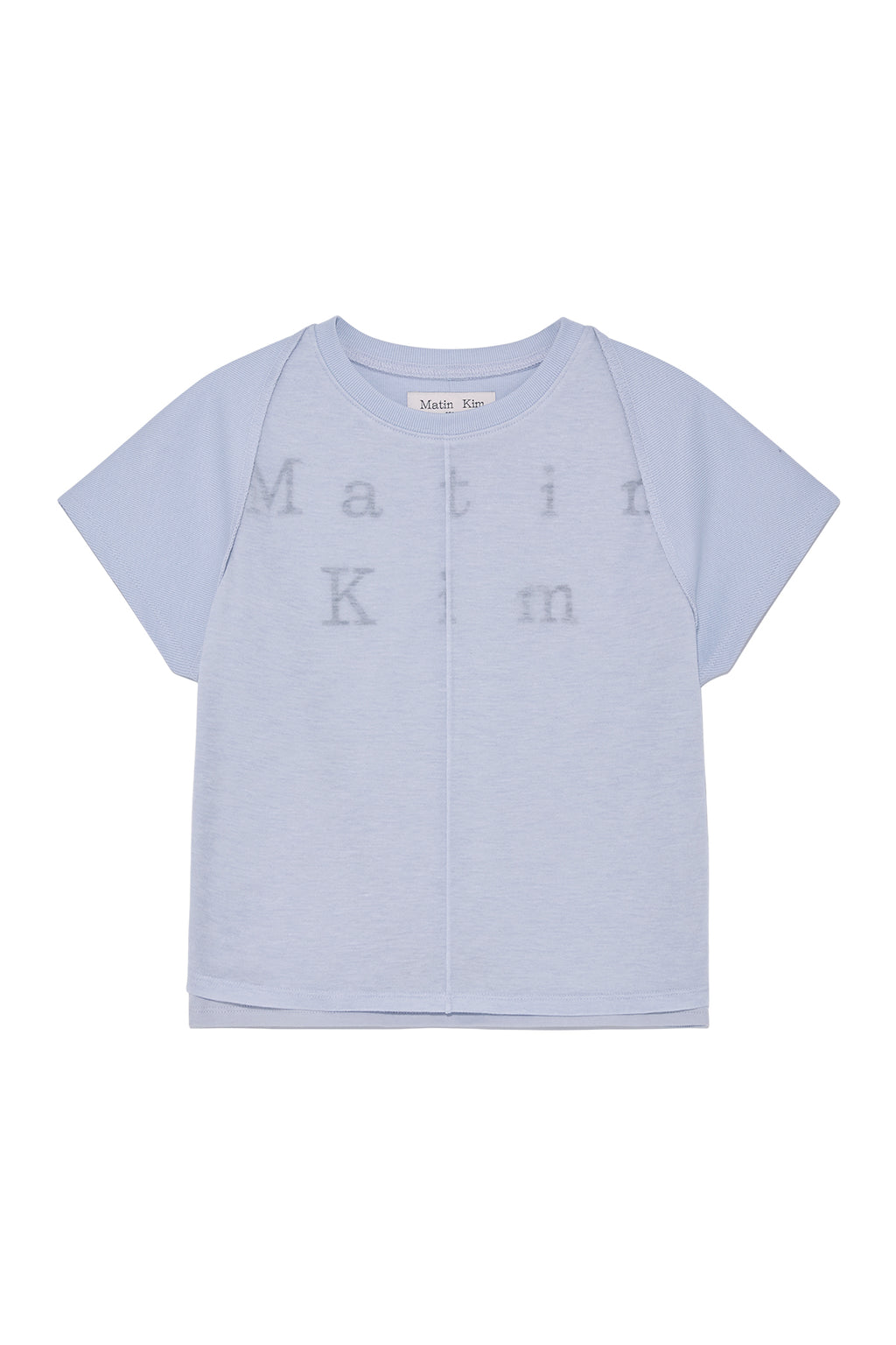 Matin Kim - Pintuck Layered Slim Crop Top (Light Blue) product image 1 | TRAB K-Fashion Australia