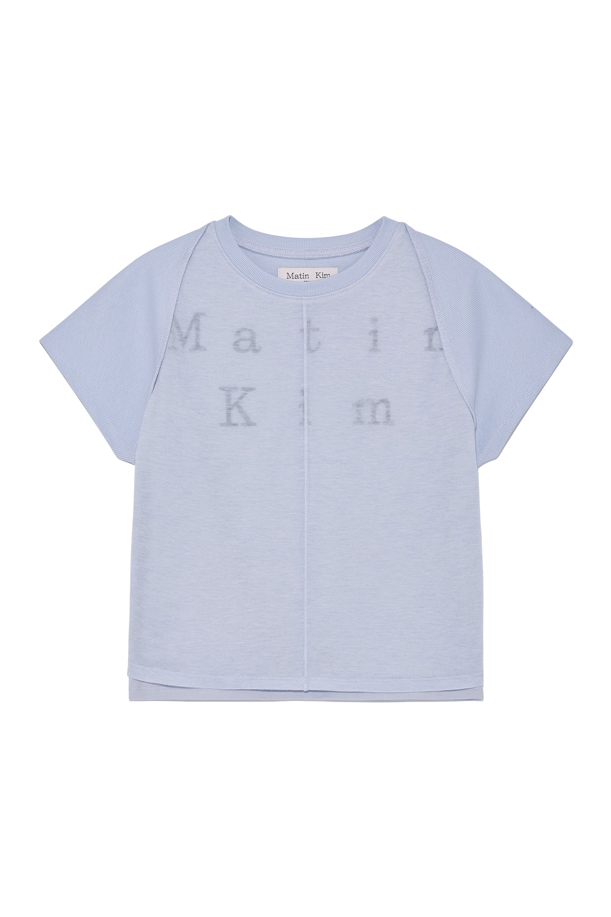 Matin Kim - Pintuck Layered Slim Crop Top (Light Blue) product image 1 | TRAB K-Fashion Australia