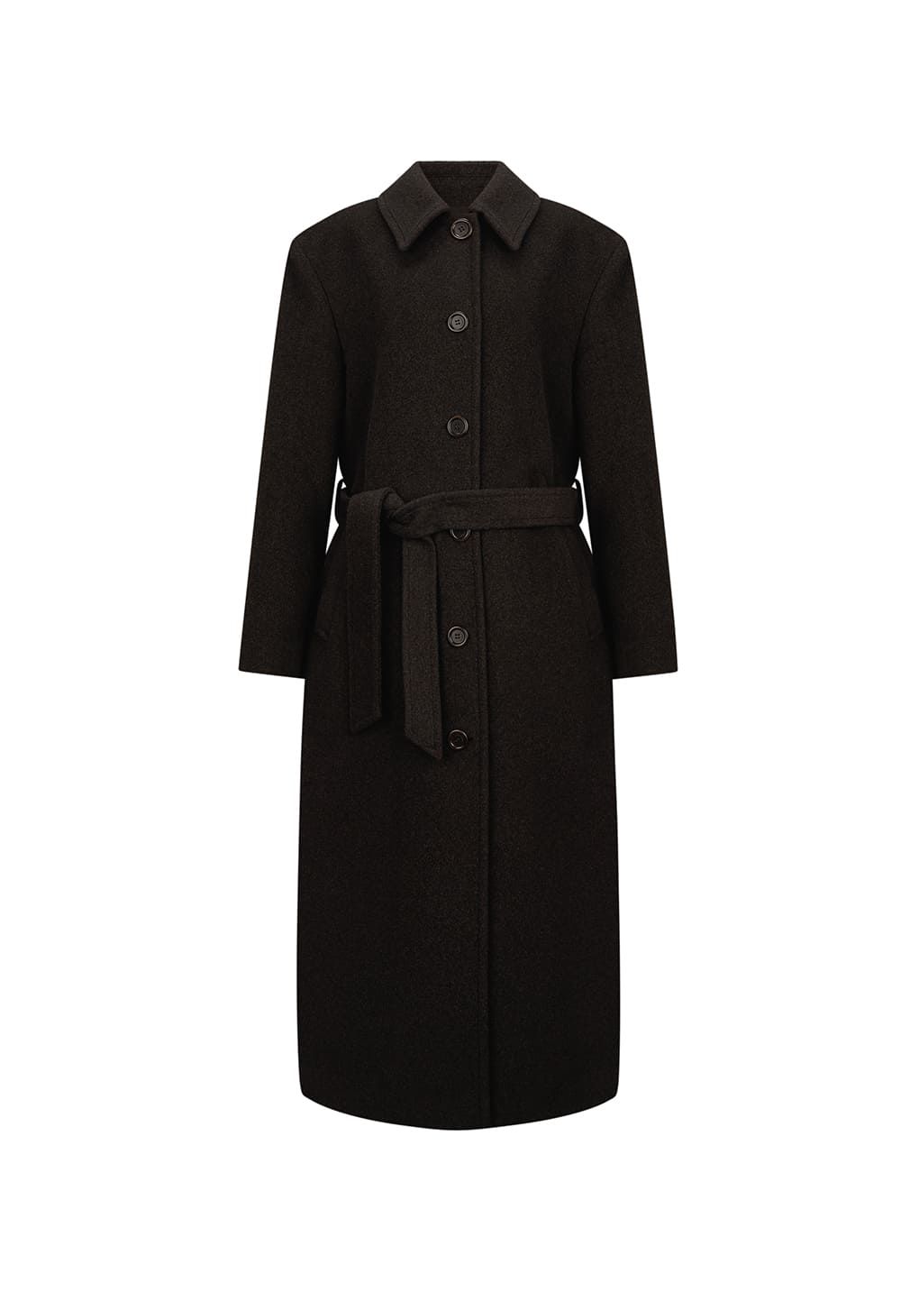 Amomento - single breasted maxi long coat (Dark Brown) product image 2 | TRAB K-Fashion Australia