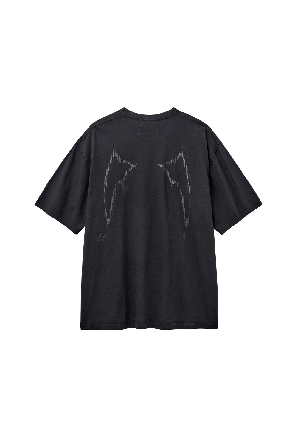 Hatchingroom - Devil & Angel Tee 1/2 Over Dyed (Black) product image 2 | TRAB K-Fashion Australia