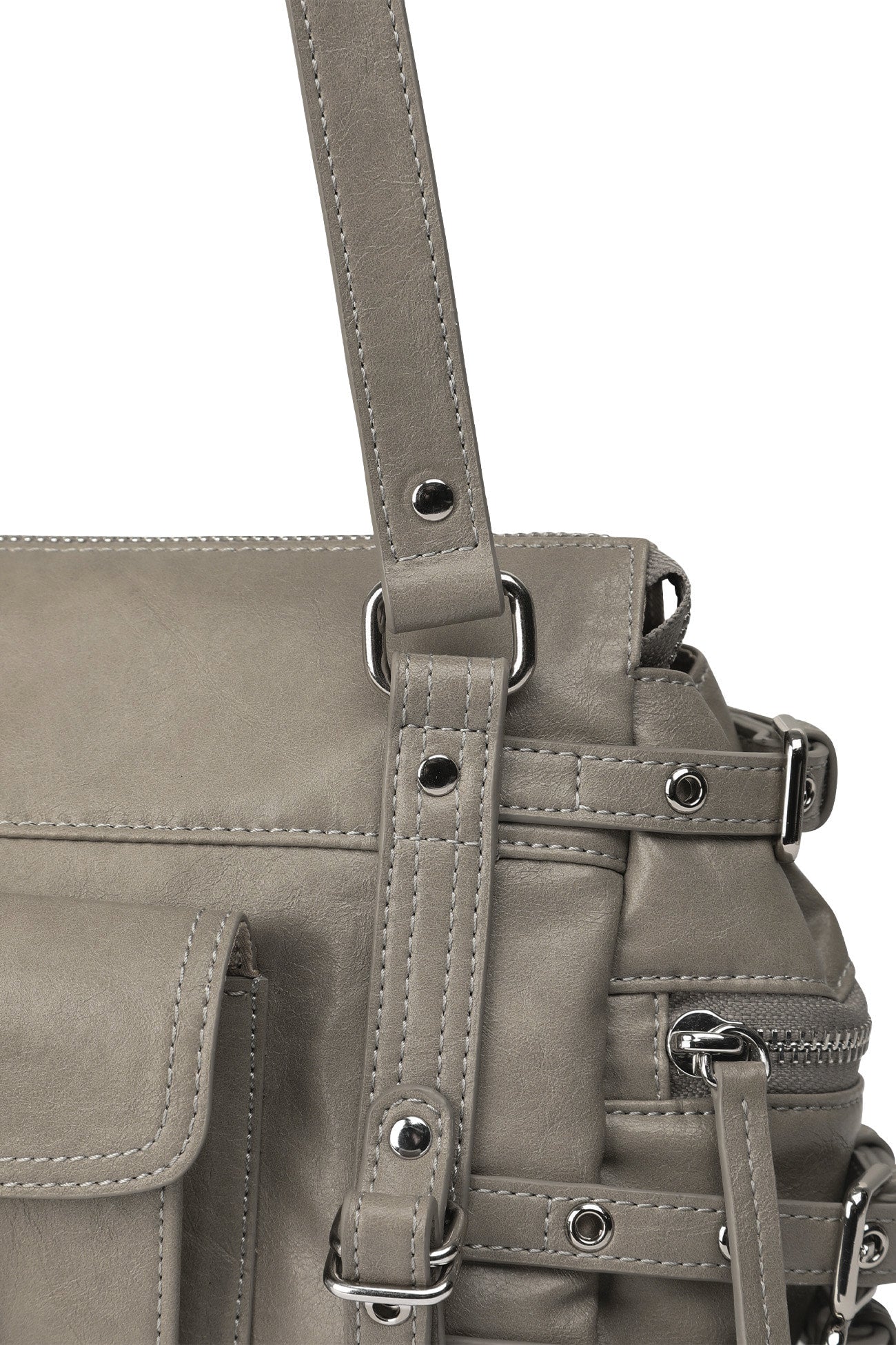 Deinet - Belted Pocket Mini Shoulder Bag (Grey) product image 6 | TRAB K-Fashion Australia