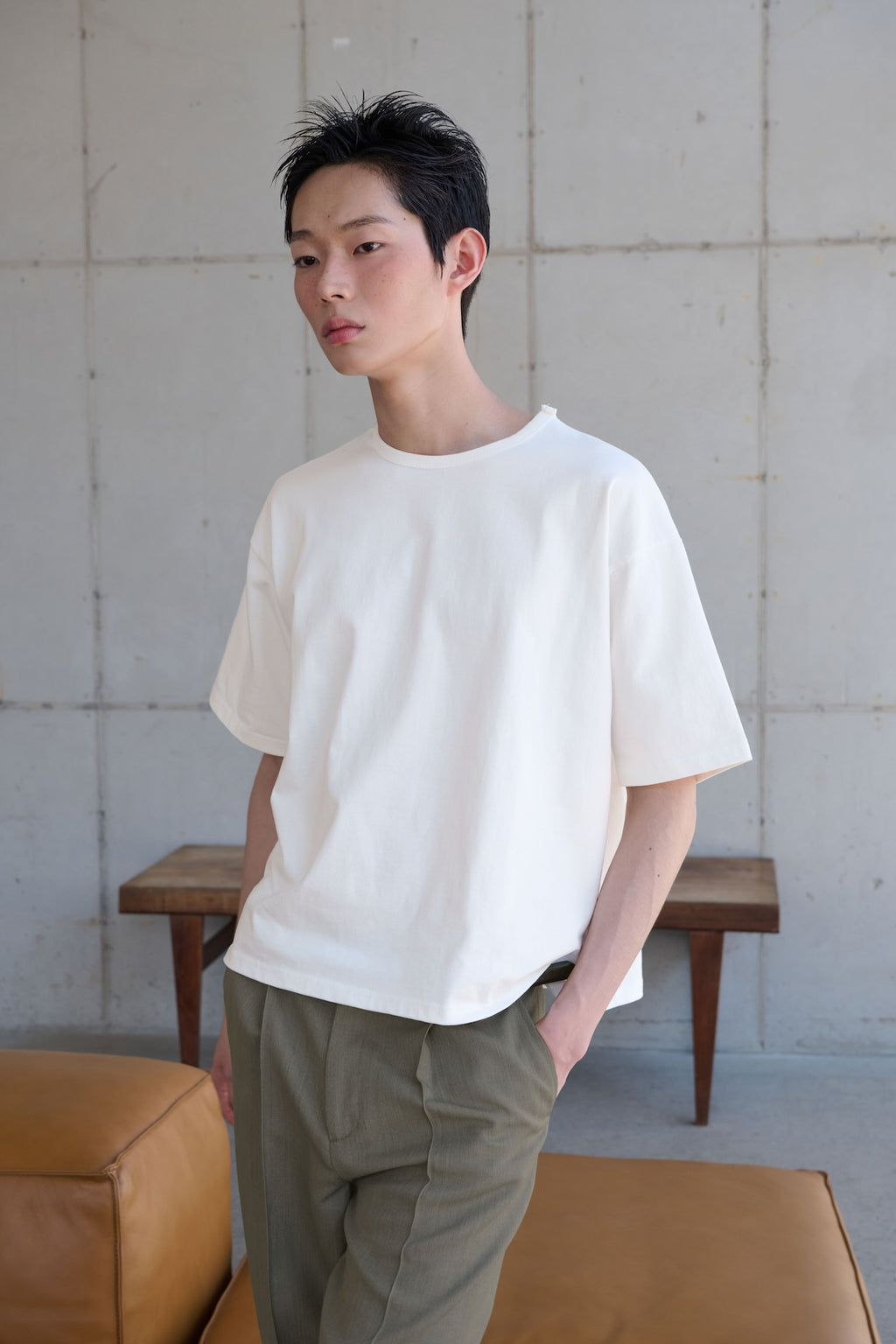 STU - Overlap Crop T-shirt (Ivory) product image 14 | TRAB K-Fashion Australia