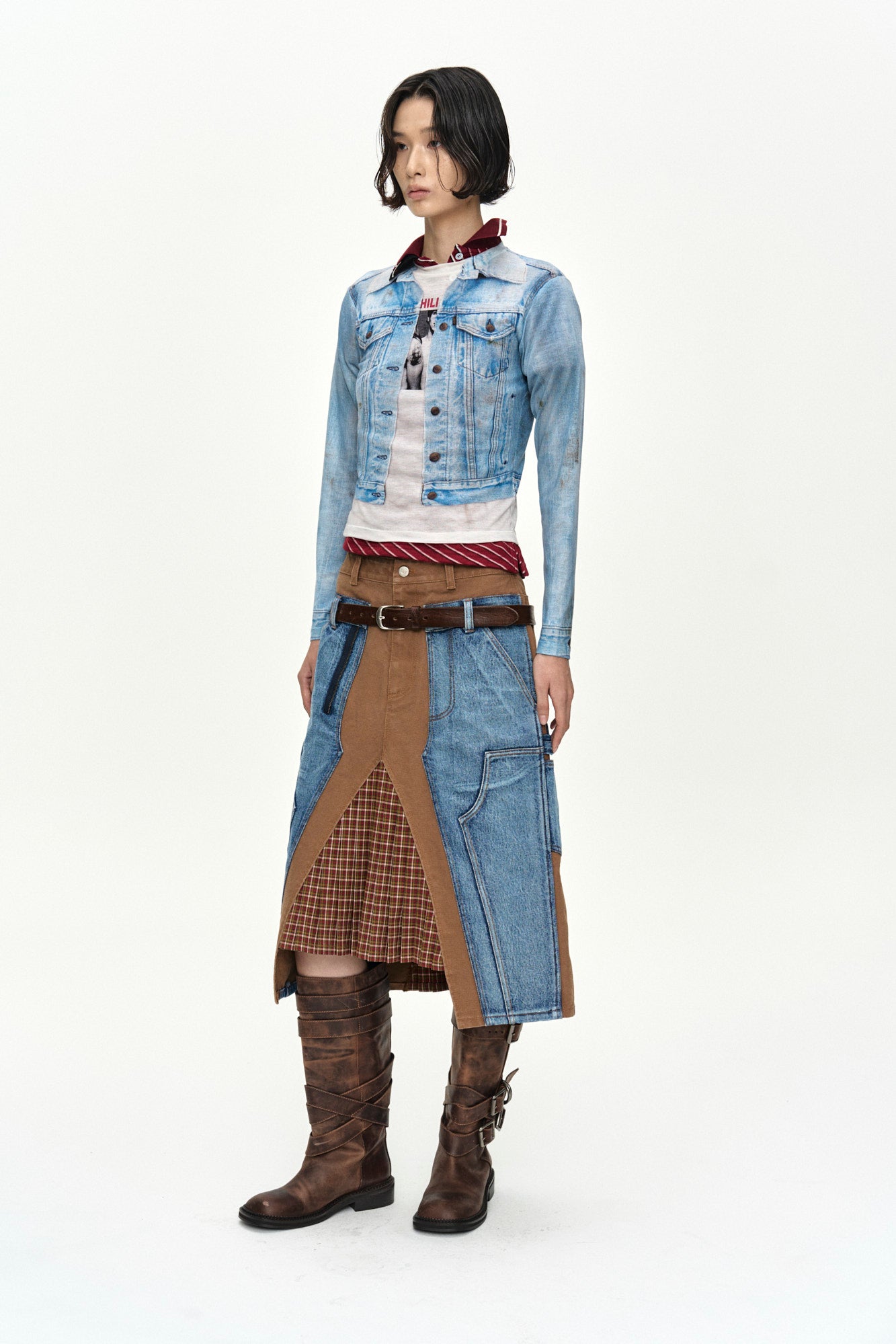 Andersson Bell - Carpenter Deconstructed Pleats Skirt (Hamilton Brown) product image 10 | TRAB K-Fashion Australia