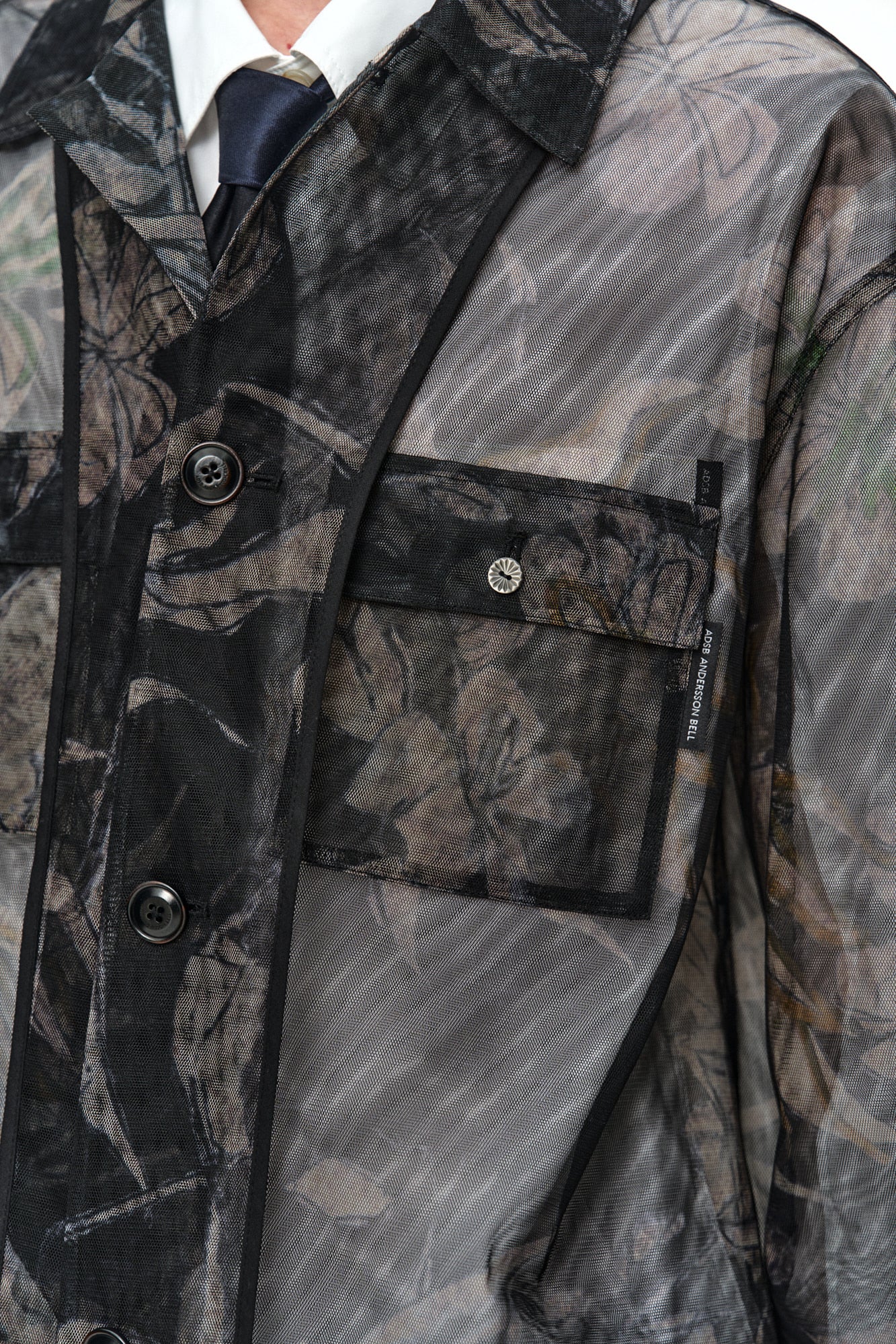Andersson Bell - Karim Sheer Flower Printed Over Shirt (Black/Beige) product image 5 | TRAB K-Fashion Australia