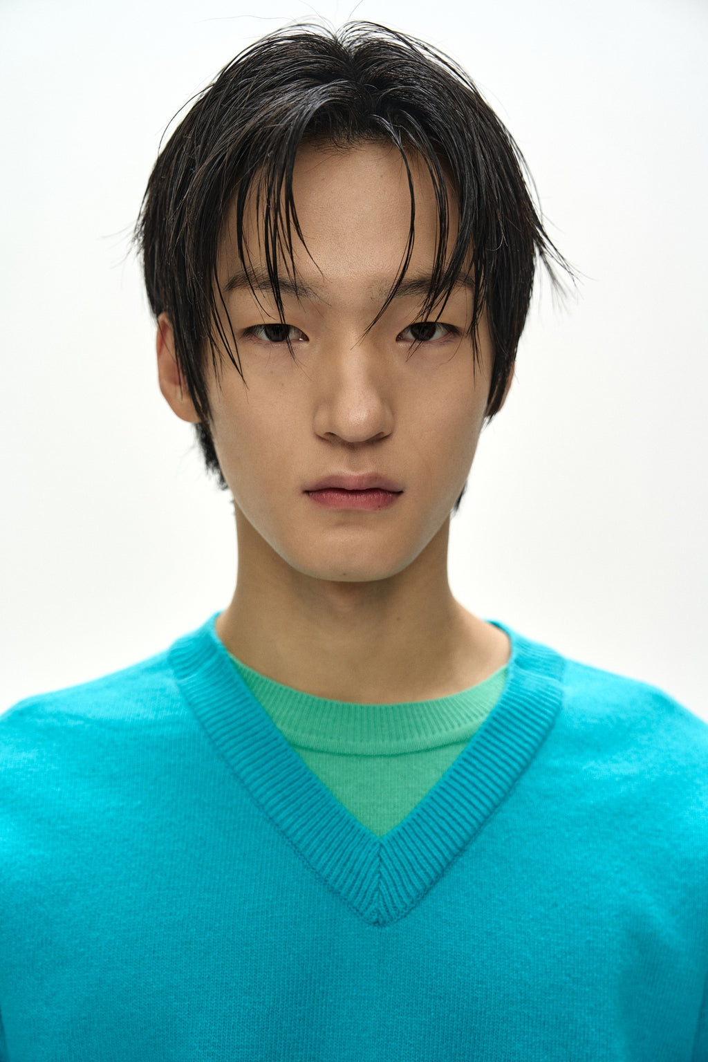 Andersson Bell - Unisex Layered V-Neck Sweater (Sky Blue) product image 7 | TRAB K-Fashion Australia