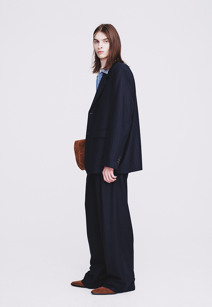 Tonywack - Virgin Wool Oversized Blazer (D.Navy Pinstripe) product image 4 | TRAB K-Fashion Australia