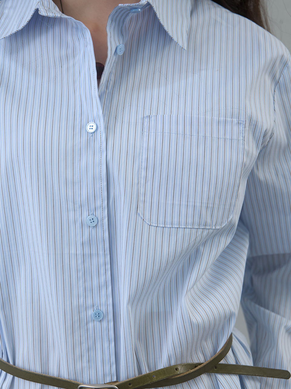 Kijun - Stripe Oversized Shirt (Sky Blue) product image 5 | TRAB K-Fashion Australia