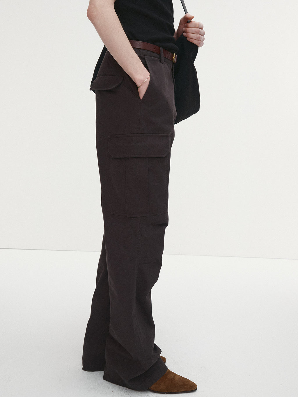 Tonywack - Washed Cotton Loose Flared Cargo Pants (Ebony) product image 5 | TRAB K-Fashion Australia