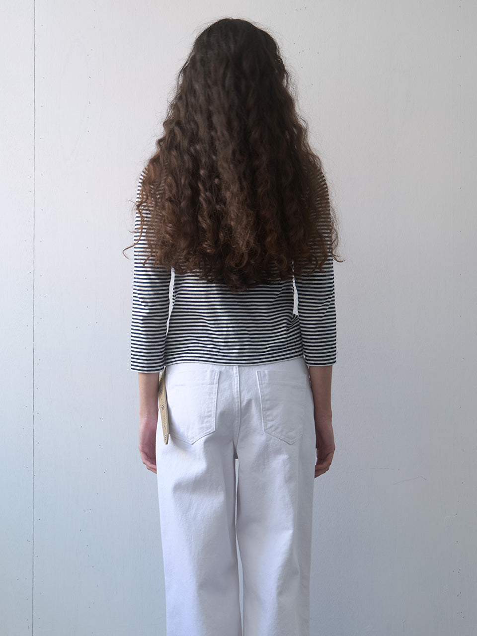Kijun - Stripe Mid Sleeve Tee (Navy) product image 3 | TRAB K-Fashion Australia