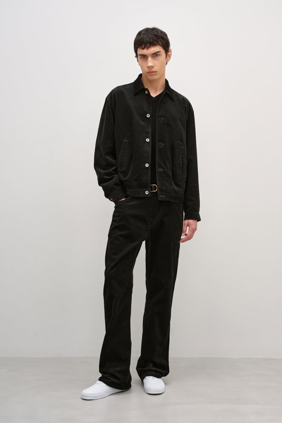 Insilence - Corduroy SemiFlare Pants (Black) product image 2 | TRAB K-Fashion Australia