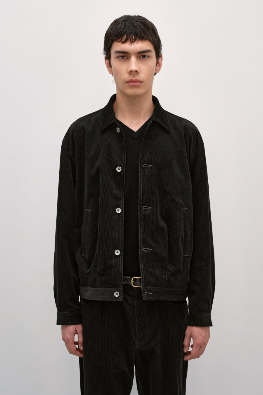Insilence - Corduroy Trucker Jacket (Black) product image 1 | TRAB K-Fashion Australia