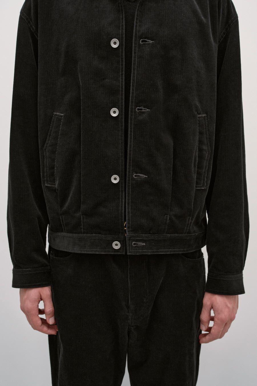 Insilence - Corduroy Trucker Jacket (Black) product image 2 | TRAB K-Fashion Australia
