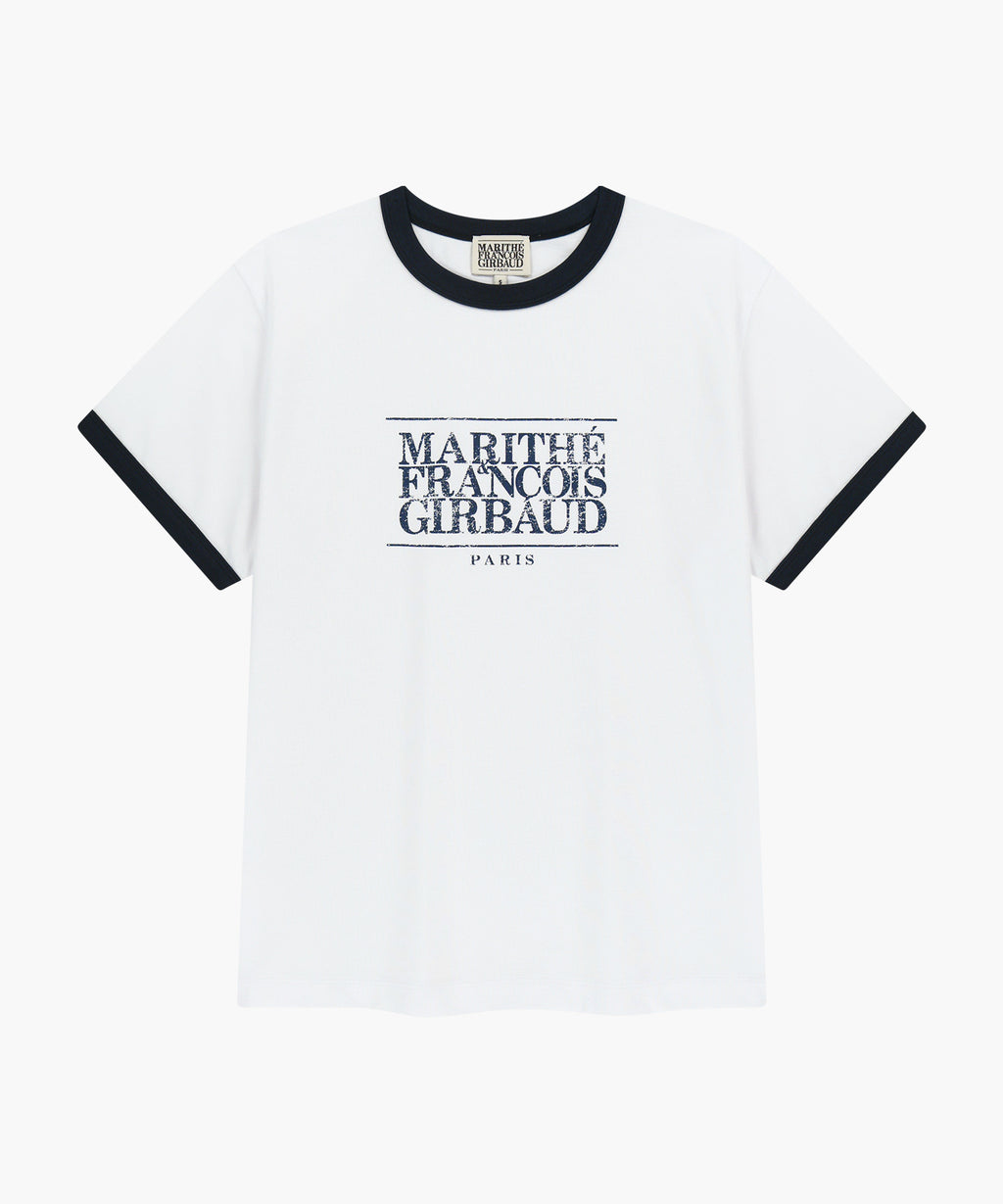 Marithe & Francois Girbaud - Aerocool Crack Classic Logo Ringer Tee (White) product image 6 | TRAB K-Fashion Australia