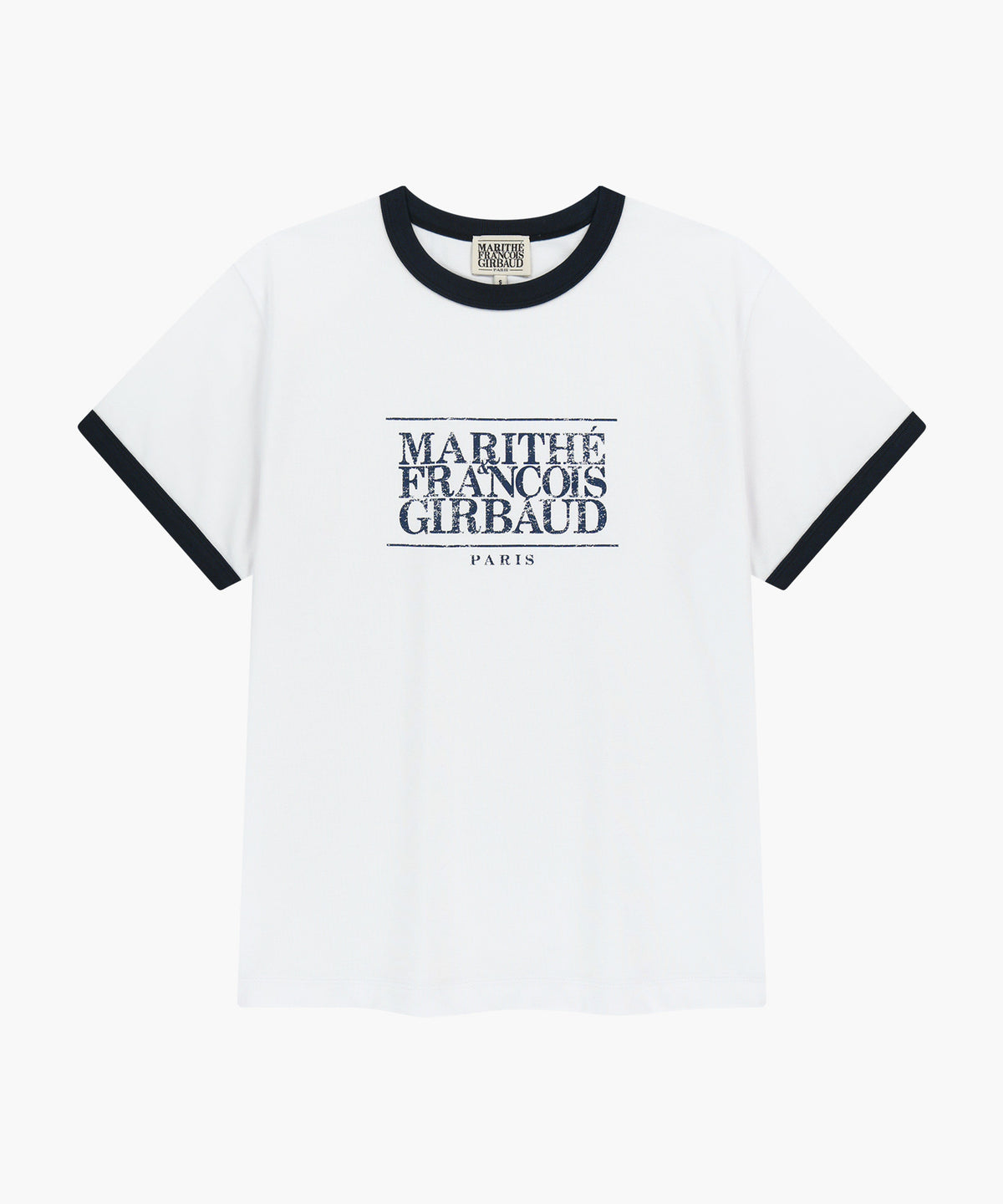 Marithe & Francois Girbaud - Aerocool Crack Classic Logo Ringer Tee (White) product image 6 | TRAB K-Fashion Australia