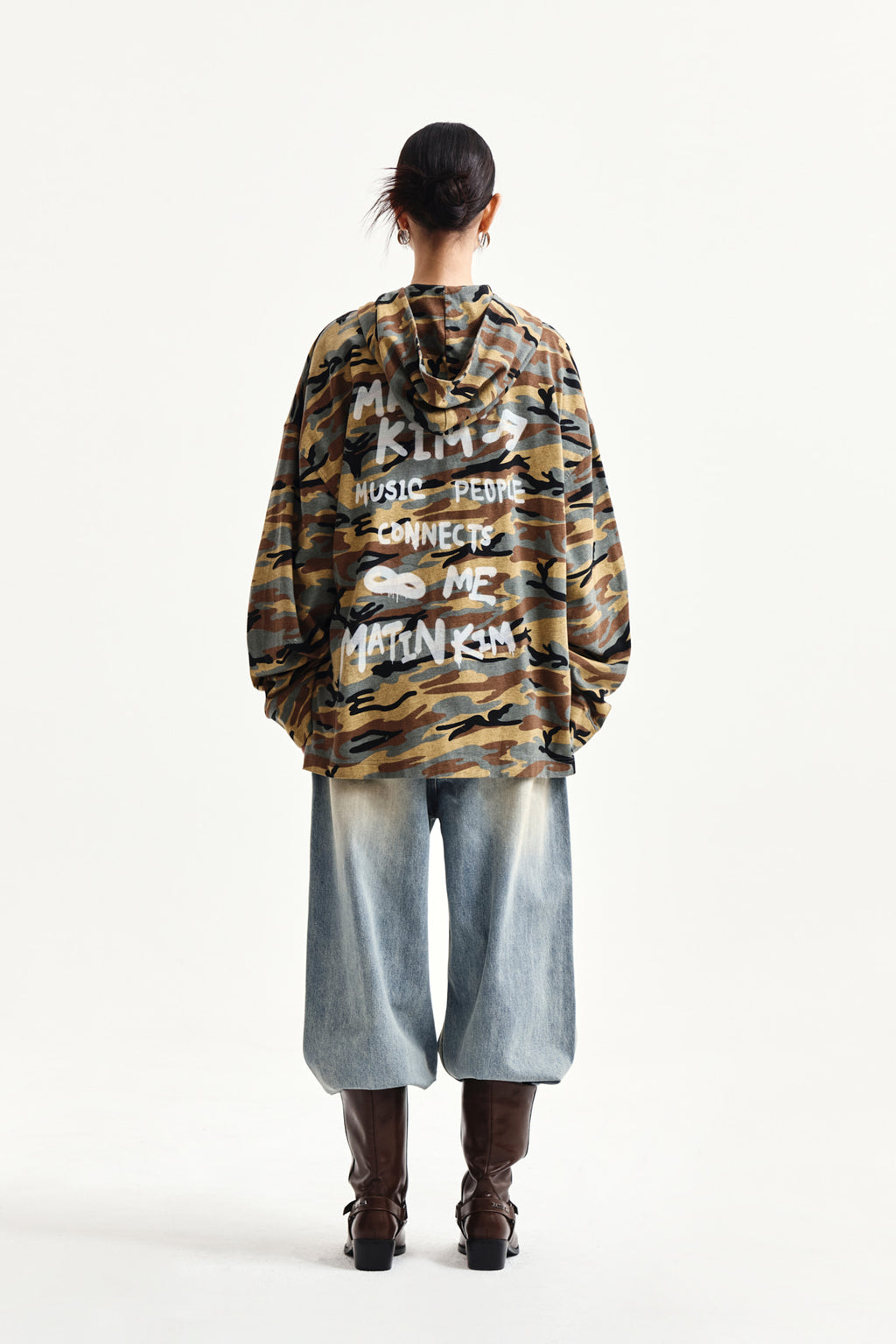 Matin Kim - Typo Artwork Camouflage Hoody (Camel) product image 8 | TRAB K-Fashion Australia