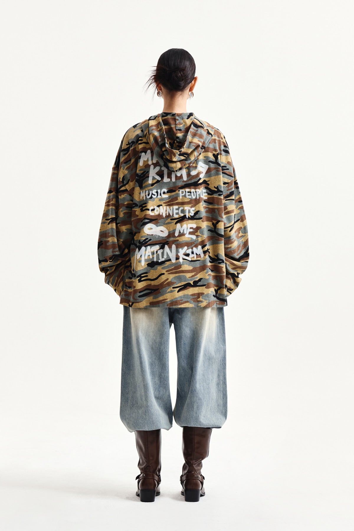 Matin Kim - Typo Artwork Camouflage Hoody (Camel) product image 8 | TRAB K-Fashion Australia