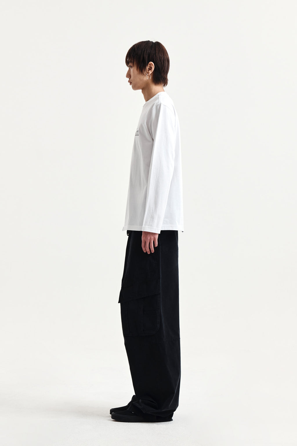 Matin Kim - Asymmetric Logo Top (White) product image 12 | TRAB K-Fashion Australia
