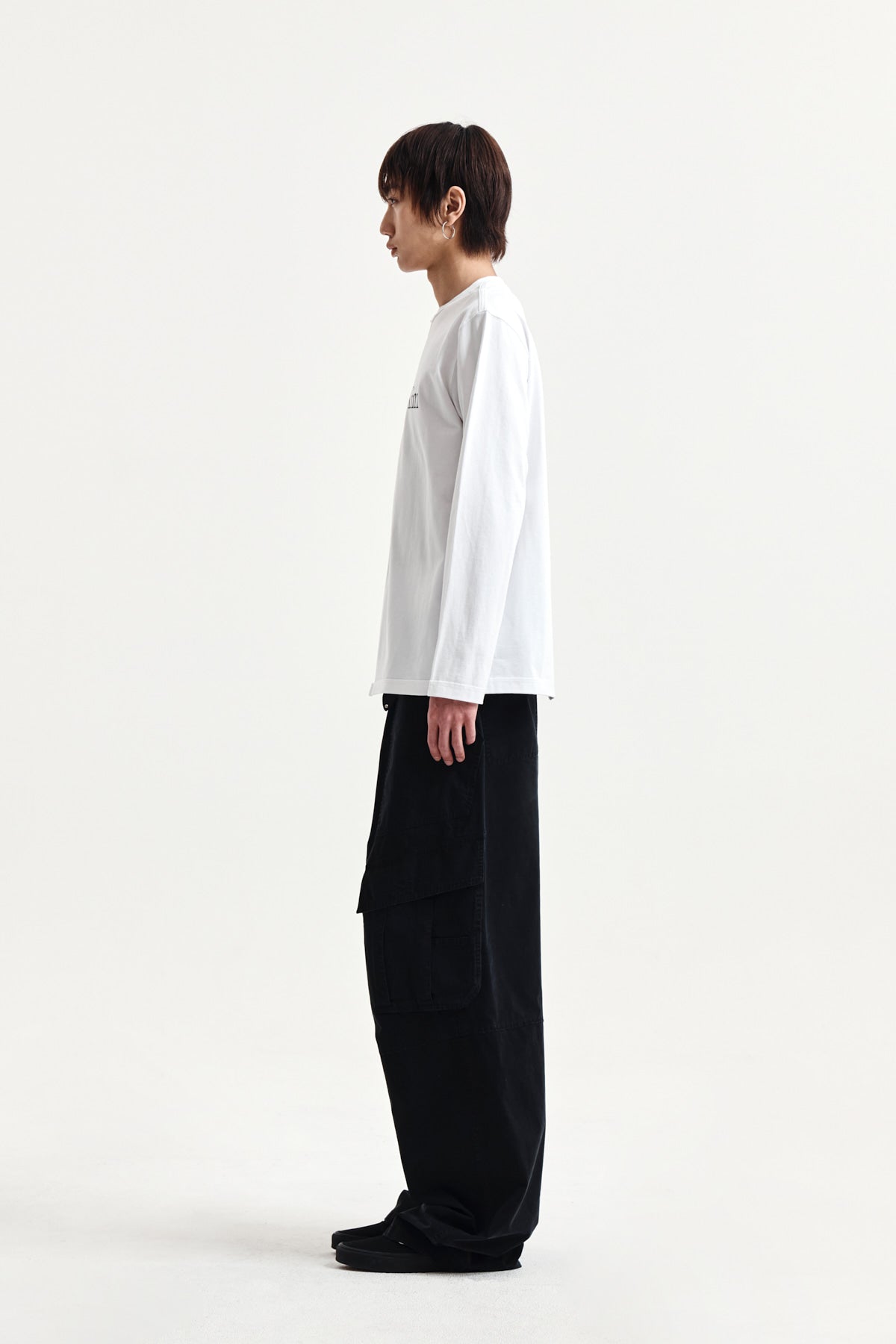 Matin Kim - Asymmetric Logo Top (White) product image 12 | TRAB K-Fashion Australia