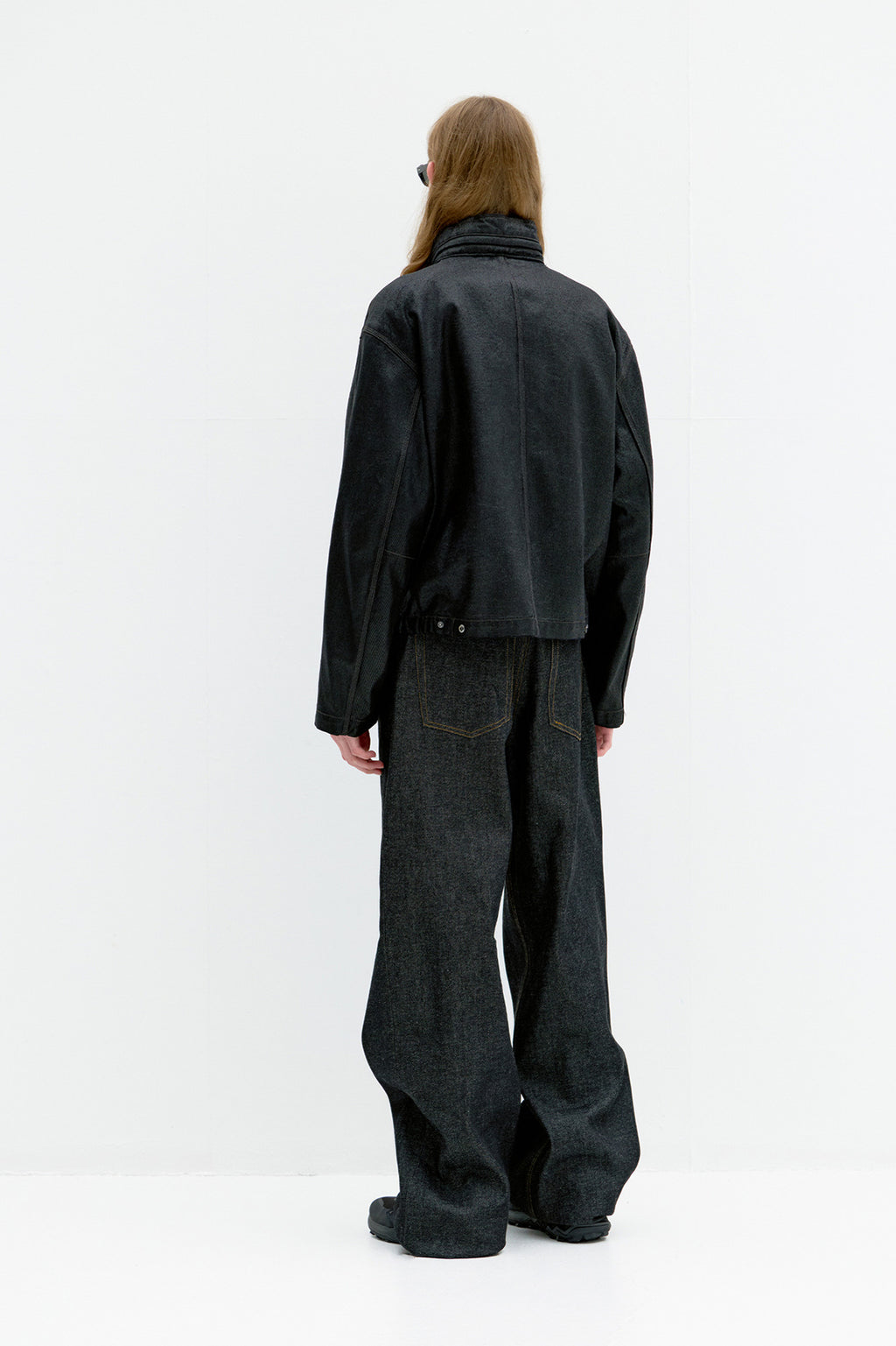 Coor - Coated Denim Stand Neck Jumper (Black) product image 4 | TRAB K-Fashion Australia